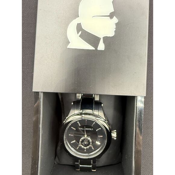 Karl Lagerfeld Black Ceramic-Style Watch with Bracelet w/ Box/Case main image 8